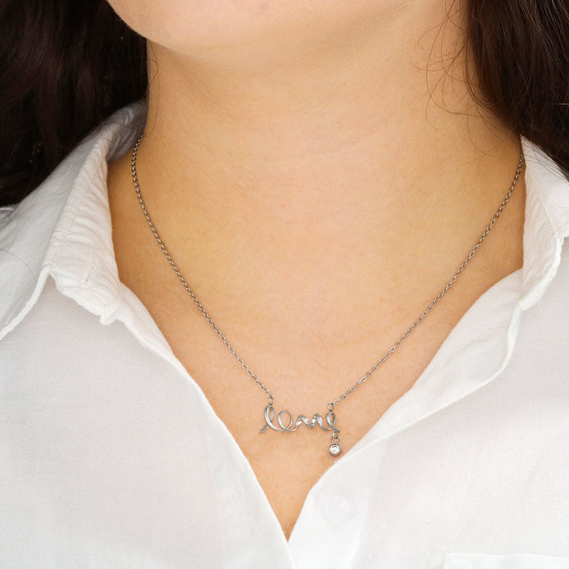 Beautiful Stone Love Scripted Necklace Mothers Day Gifts For Mom