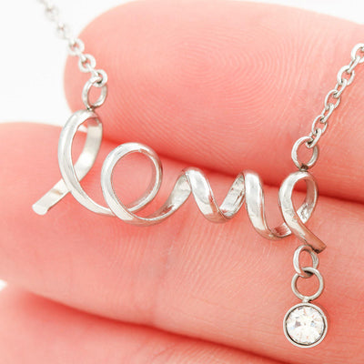 Scripted LOVE Necklace With Son To Mom "I Love You" Message Card
