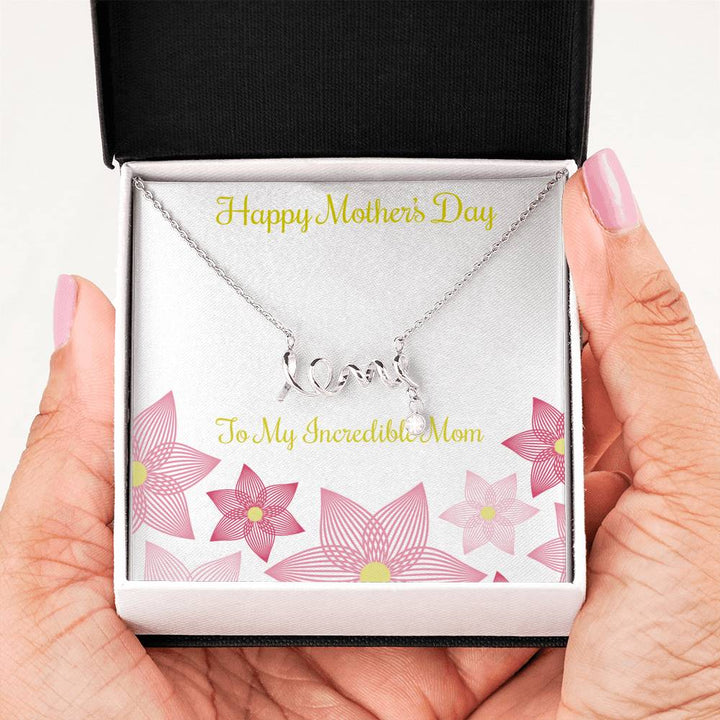 Beautiful Stone Love Scripted Necklace Mothers Day Gifts For Mom