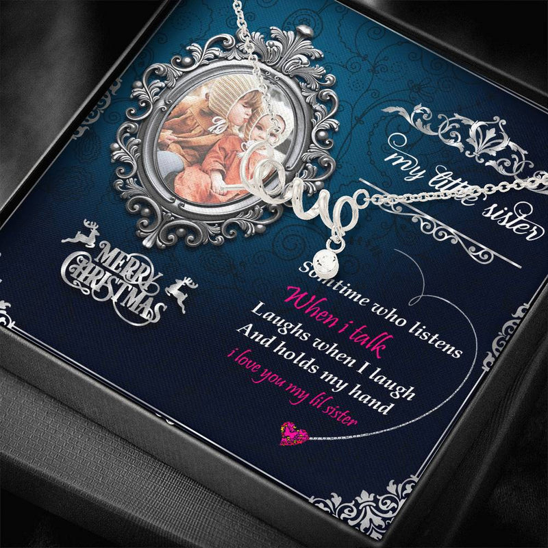 Christmas Gifts For Sister CZ Stone Love Necklace For Sister With Xmas Wish Message Card