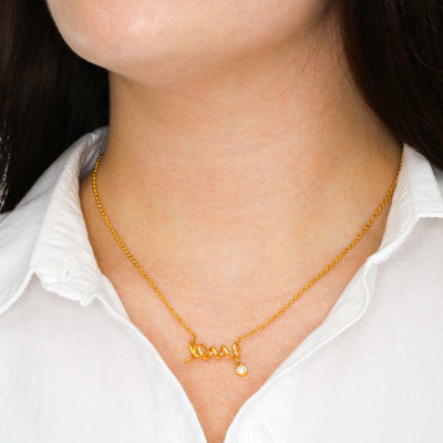 Beautiful Stone Love Scripted Necklace Mothers Day Gifts For Mom