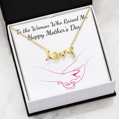 Beautiful Stone Love Scripted Necklace With Mothers Day Wish Card- Gifts For Mom
