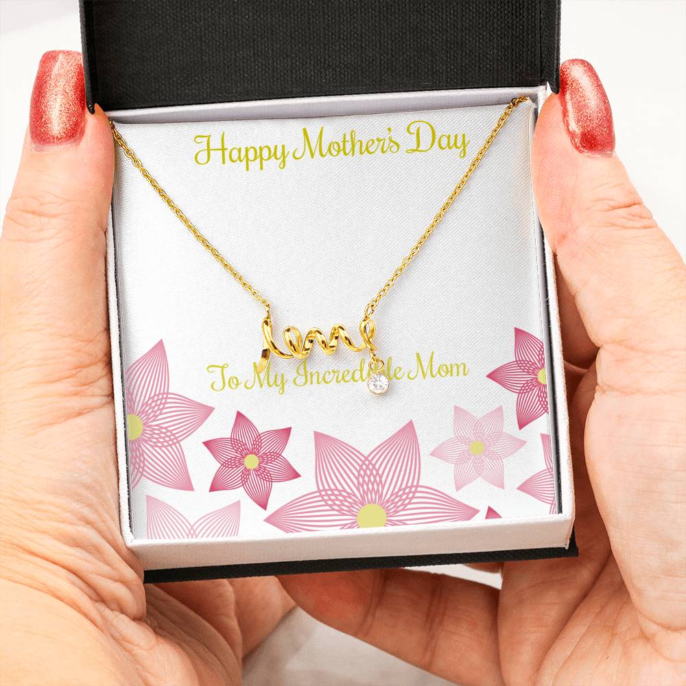 Beautiful Stone Love Scripted Necklace Mothers Day Gifts For Mom