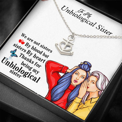 Unbiological Sister Gifts Anchor Heart Unbiological Sister Necklace