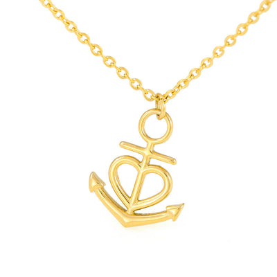 Beautiful Anchor Heart Necklace With Mom To Daughter "Together Forever" Message Card