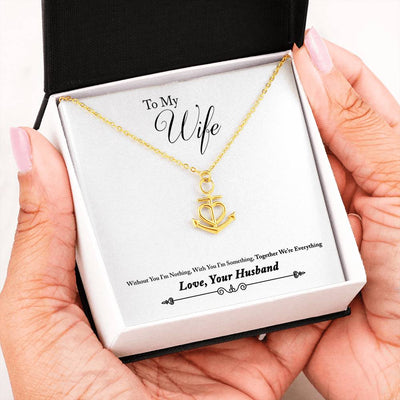 Anchor Heart Necklace With Husband To Wife "Together Everything" Message Card