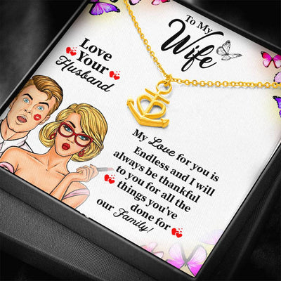 Gifts For Wife Anchor Heart Necklace For Wife