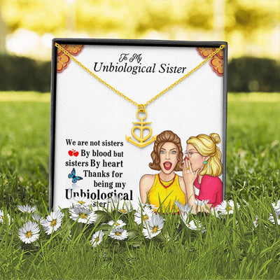 Unbiological Sister Gifts Heart Anchor Necklace- Unbiological Sister Necklace