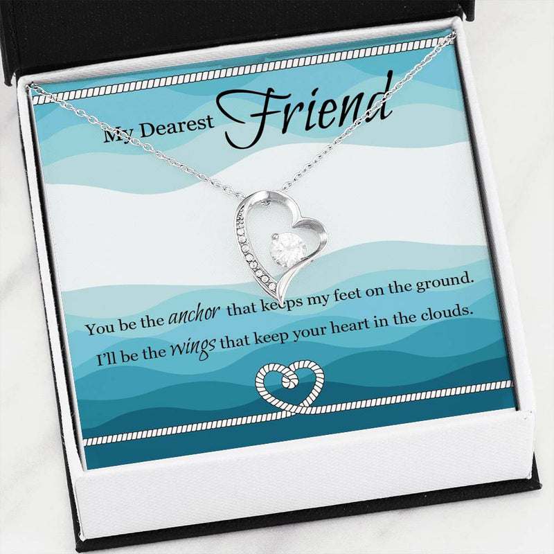 Beautiful Heart Necklace With A Beautiful Message Card For Best Friend