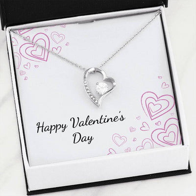 Beautiful Valentine's Heart Necklace Love For Ever With Valentine's Day Wish