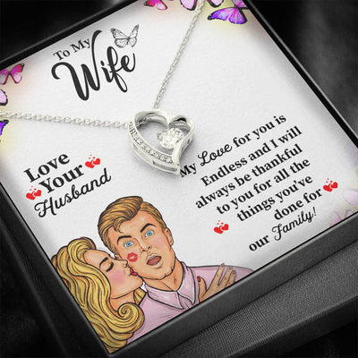 Anniversary Gifts For Wife CZ Heart Necklace For Wife