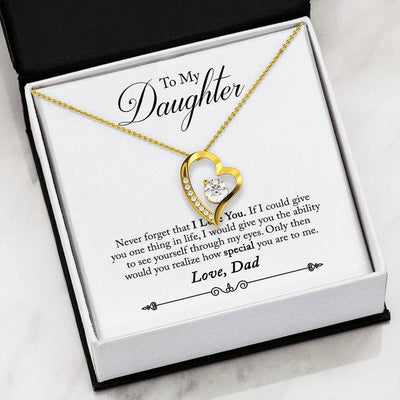 Stone Heart Necklace with "I Love You" Message Card Dad To Daughter