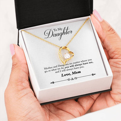 Best Gift Hart Necklace With Stone- Free Mom To Daughter "Always Have Me" Message Card