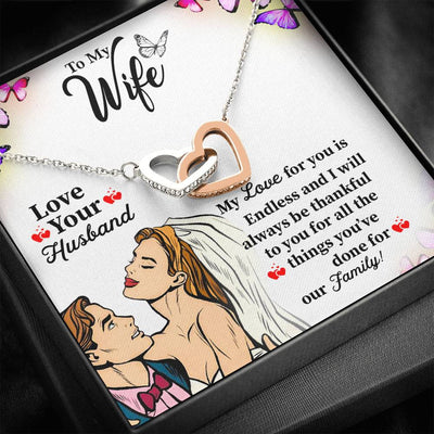 Gifts For Wife Interlocking Heart Necklace For Wife