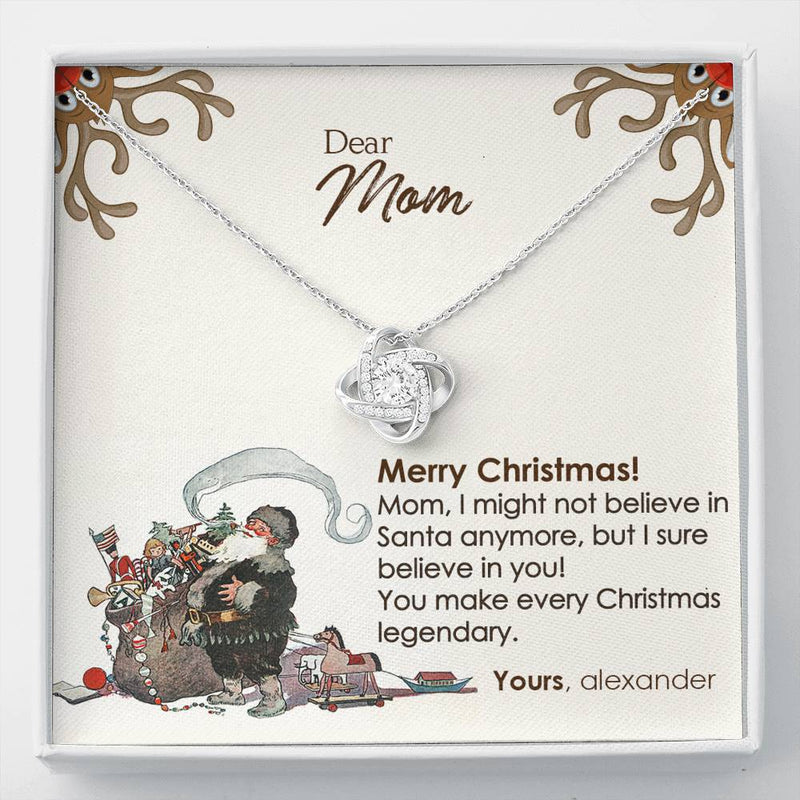 Christmas Gift For Mom Love Knot Necklace With Marry Christmas Wishes Message Card