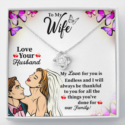 Gift For Wife Beautiful Love Knot Necklace For Wife