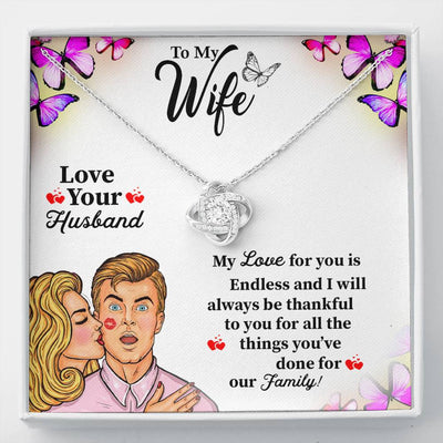 Anniversary Gifts For Wife Love Knot Necklace For Wife