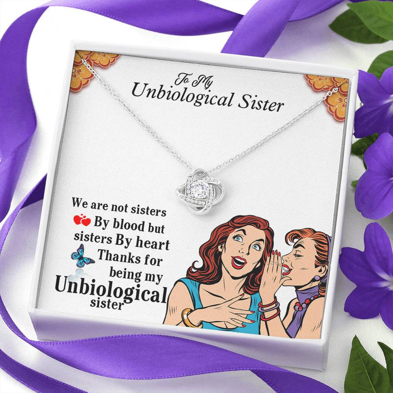 Unbiological Sister Gifts Love Knot Unbiological Sister Necklace