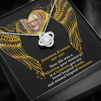 Knot Necklace Angel Wing Loving Memory RIP Sympathy Gifts Necklace For Her