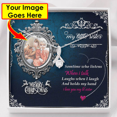 Xmas Gift For Sister Alluring Necklace For Sister With Marry Christmas Wish Message Card