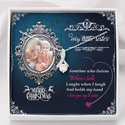 Xmas Gift For Sister Alluring Necklace For Sister With Marry Christmas Wish Message Card