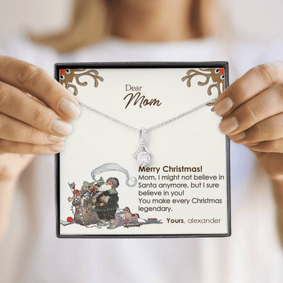 Christmas Gift For Mom Alluring Beauty Necklace With Marry Christmas Gift Wish Message Card