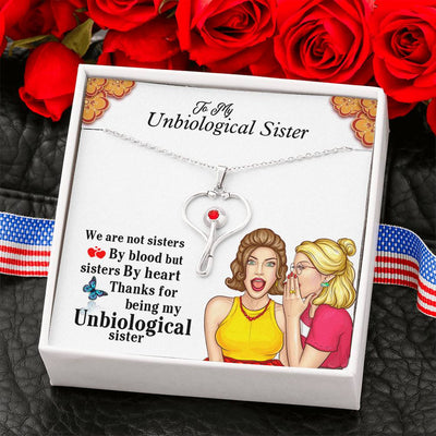 Gift For Caregiver Unbiological Sister Stethoscope Necklace- Unbiological Sister Necklace