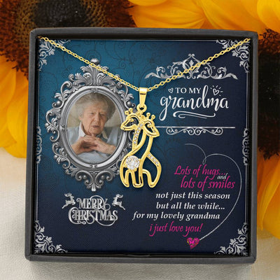 Gifts For Grandma Giraffes Necklace Wish Her Marry Christmas With A Message Card Symbolic Meaning Of Graceful And Strong
