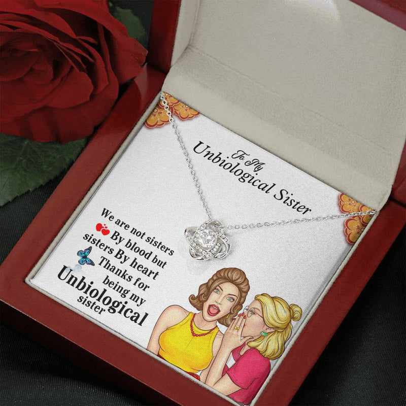 Unbiological Sister Gifts Love Knot Necklace- Unbiological Sister Necklace