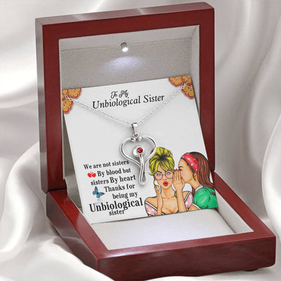 Gift For Caregiver Unbiological Sister Stethoscope Necklace Unbiological Sister Gifts With 3mm Red Swarovski® Crystal
