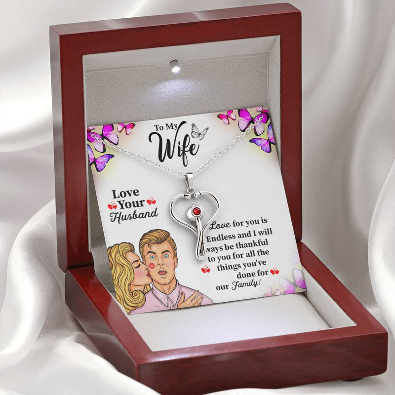 Caregiver Anniversary Gifts For Wife Stethoscope Necklace For Wife
