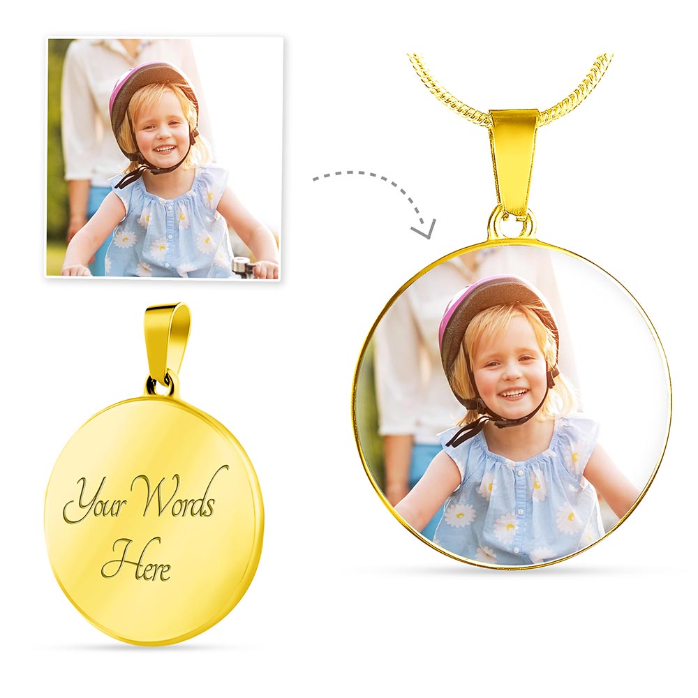 Personalized Circle Pendant Necklace-Exclusive Necklace With Picture Inside