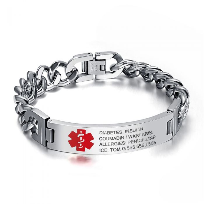 Personalized Medical Alert Bracelet-Gifts For Men & Women