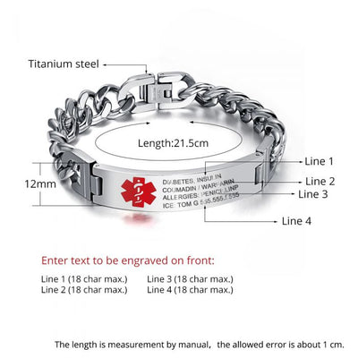 Medical Id Bracelet-Fathers Day Gifts-Meaningful Gifts For Dad
