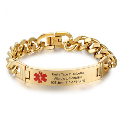 Personalized Medical Alert Bracelet-Gifts For Men & Women