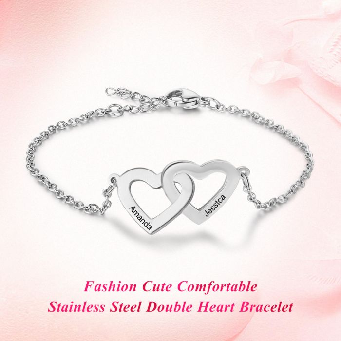 Personalized Heart Charm Bracelet-Great Gifts For Mothers Day