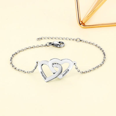 Personalized Heart Charm Bracelet-Great Gifts For Mothers Day