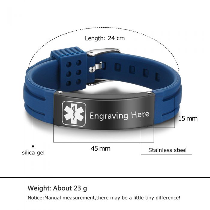 Personalized Medical Alert ID Bracelet