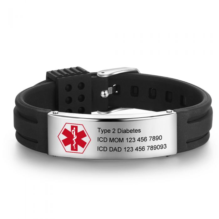 Personalized Medical Alert ID Bracelet