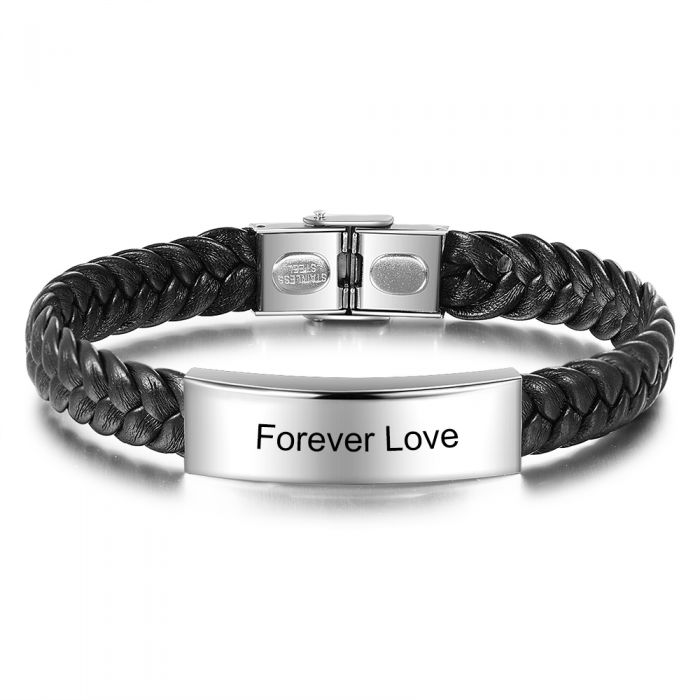 Personalized Engraved Stainless Steel Bracelet For Men