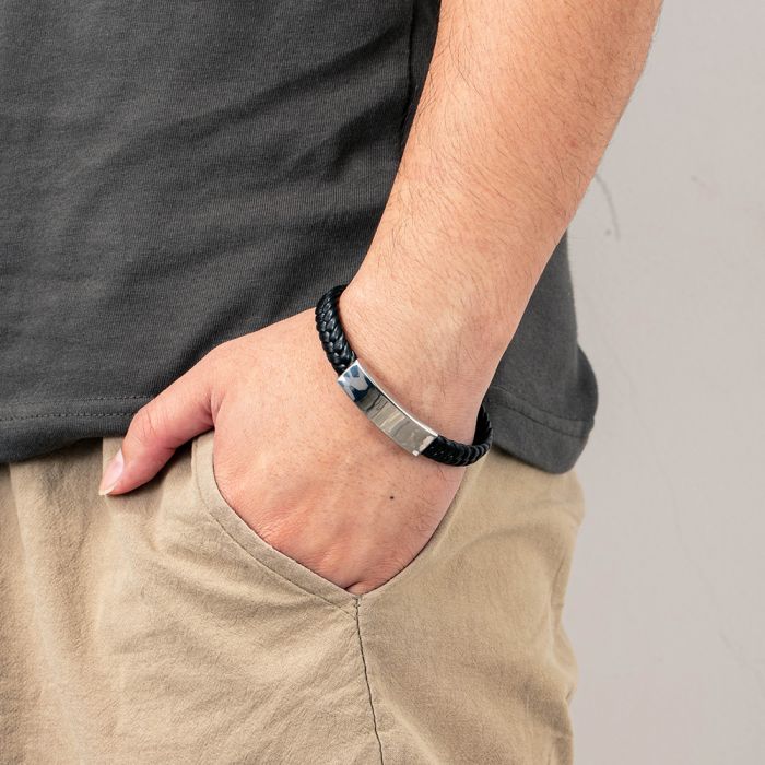 Personalized Engraved Stainless Steel Bracelet For Men