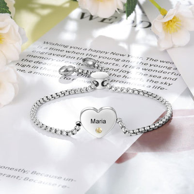 Name Bracelets-Personalized Bracelet with Name & Birthstone