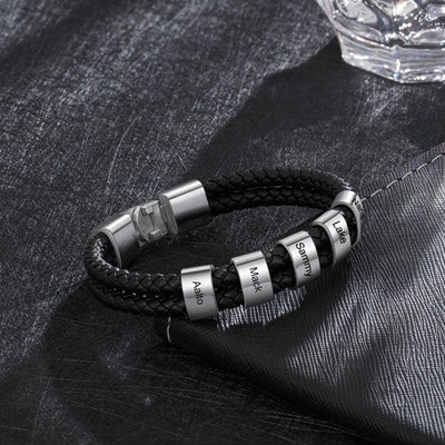 Custom Stainless Steal Leather Bracelet