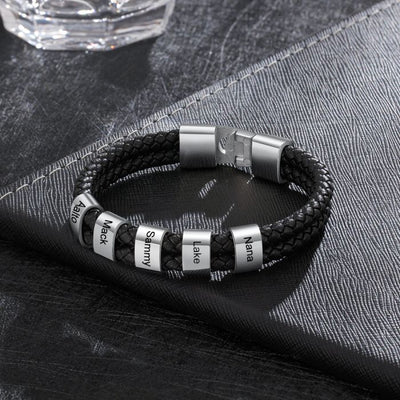 Custom Stainless Steal Leather Bracelet