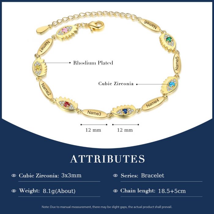 Personalized Evil Eye Bracelet-Mothers Day Gift For New Mom