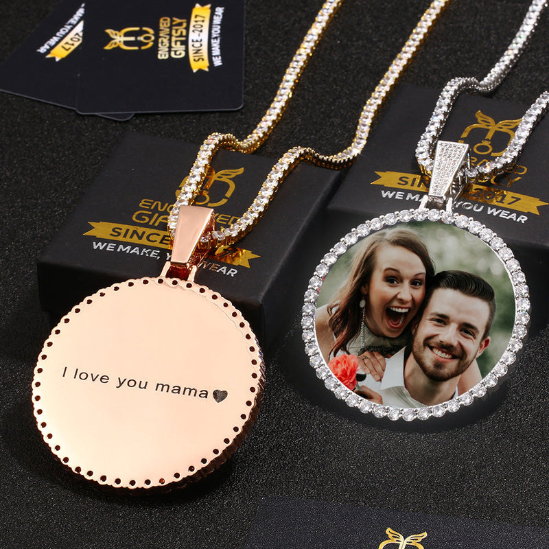 Custom Photo Medallion Necklace- Plating Of Gold Medallion Necklace Christmas Gifts For Girlfriend