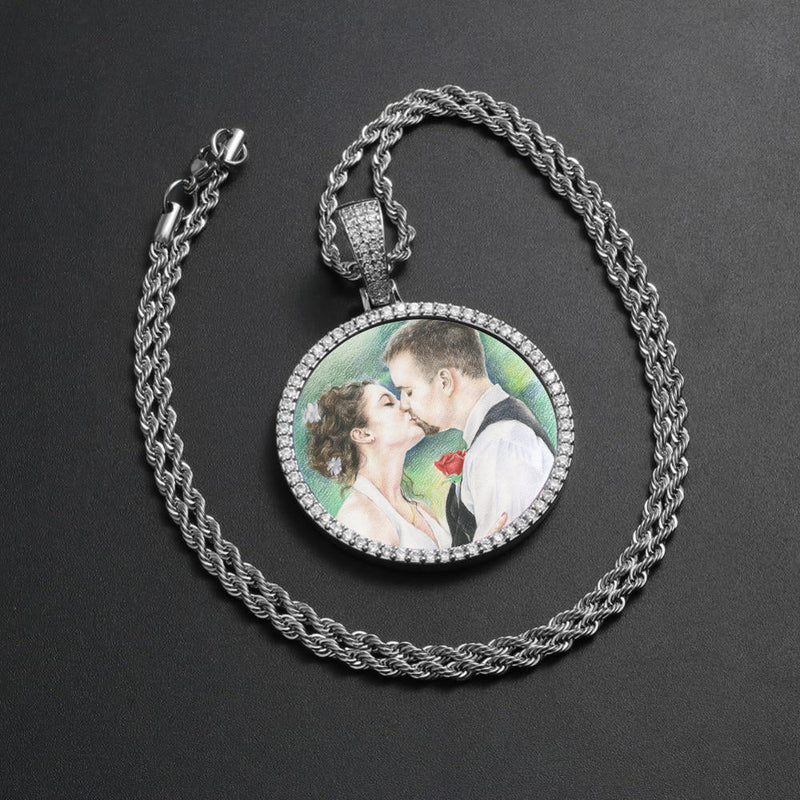 Custom Photo Medallion Necklace- Best Christmas Gifts For Boyfriend