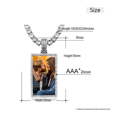 Custom Made Rectangle Photo Medallion Necklaces Christmas Gifts For Girlfriend