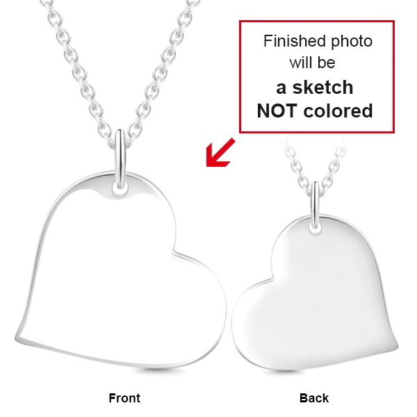 Heart Pendant Custom Pet Photo Necklace- Personalized Heart With Photo And Text