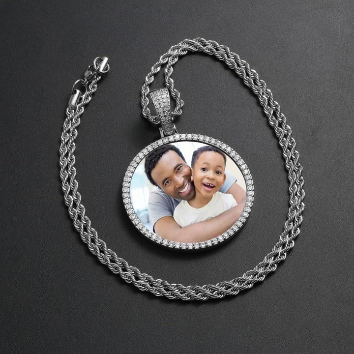 Custom Photo Medallion Necklace- Best Christmas Gifts For Dad